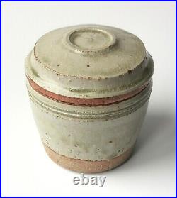 SUPERB Richard Batterham Studio Pottery Ash Glazed Flat Lidded Pot