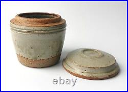 SUPERB Richard Batterham Studio Pottery Ash Glazed Flat Lidded Pot