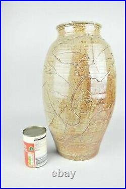 Sarah Walton A Monumental Salt Glaze Vase with Incised Foliate Decoration