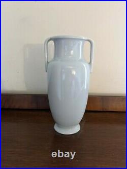 Scarce 1940 Fulham Pottery London Amphora Double Handled Eggshell Blue Grey Vase