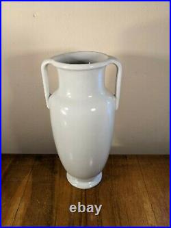 Scarce 1940 Fulham Pottery London Amphora Double Handled Eggshell Blue Grey Vase