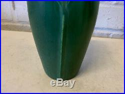 Scott Draves Door Pottery Arts & Crafts Style Green Art Pottery Vase Ginkgo Leaf