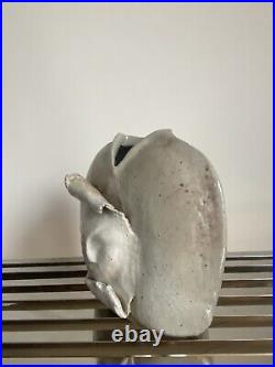 Sculptural Studio Vase Handmade Speckled Glaze Female Face