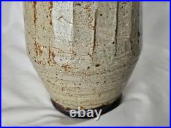 Sculptural stoneware studio pottery vase possibly Camberwell School, mid century