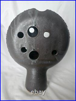 Sculptural studio pottery large pierced vase, Circa mid century modern