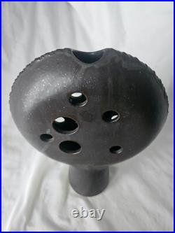 Sculptural studio pottery large pierced vase, Circa mid century modern