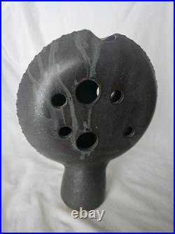 Sculptural studio pottery large pierced vase, Circa mid century modern