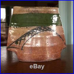 Sequoia Miller Studio Pottery Stoneware Vase Shino Fish Seattle