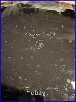 Shadows In The Night- Swedish Black Glass Dish Signed EB Research Required Shadows In The Night- Swedish Black Glass Dish Signed EB Research Required