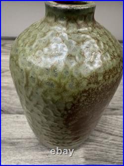 Sheherezade Alam Studio Pottery Vase Lahore Pakistan Iridescent Green Glaze