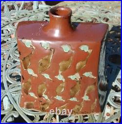 Shoji Hamada Japanese studio pottery large kaki glaze press moulded vase c. 1940