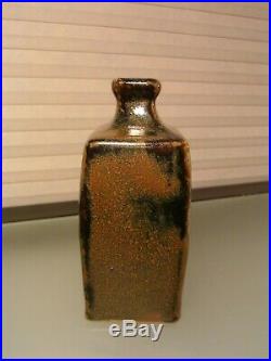 Shoji Hamada Style Bottle Vase Japanese Studio Mid Century Pottery Marked