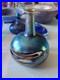 Siddy_Langley_2001_Studio_Art_Glass_Long_Neck_Vase_Blue_White_Iridescent_Signed_01_ibxj