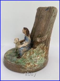 Signed Antique Edward Bingham Castle Hedingham Studio Pottery Figural Vase Signed Antique Edward Bingham Castle Hedingham Studio Pottery Figural Vase