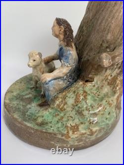 Signed Antique Edward Bingham Castle Hedingham Studio Pottery Figural Vase Signed Antique Edward Bingham Castle Hedingham Studio Pottery Figural Vase