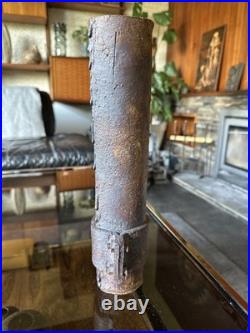 Signed J. H 81 Brutalist / Industrial Studio Pottery Cylinder Vase. Example D