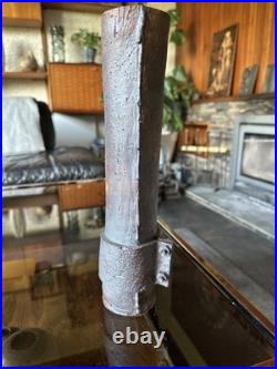 Signed J. H 81 Brutalist / Industrial Studio Pottery Cylinder Vase. Example D