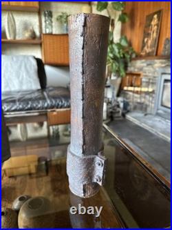 Signed J. H 81 Brutalist / Industrial Studio Pottery Cylinder Vase. Example D