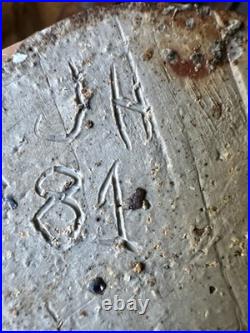 Signed J. H 81 Brutalist / Industrial Studio Pottery Cylinder Vase. Example D