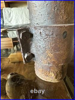 Signed J. H 81 Brutalist / Industrial Studio Pottery Cylinder Vase. Example D