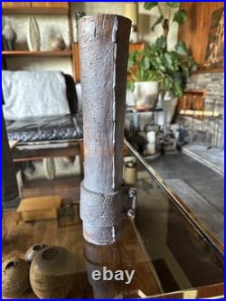 Signed J. H 81 Brutalist / Industrial Studio Pottery Cylinder Vase. Example D