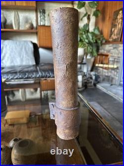 Signed J. H 81 Brutalist / Industrial Studio Pottery Cylinder Vase. Example D
