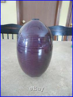 Signed Otto Heino'02 Purple Studio Pottery Vase Nice Form