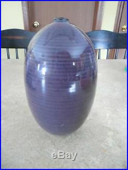 Signed Otto Heino'02 Purple Studio Pottery Vase Nice Form