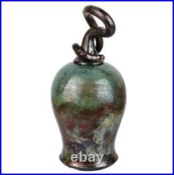 Signed Raku Vase Studio Pottery Snake Lid Abstract Sculptural Vessel Jar