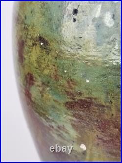 Signed Raku Vase Studio Pottery Snake Lid Abstract Sculptural Vessel Jar