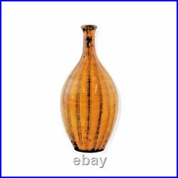 Signed Vallauris French Studio Pottery Vase Amber Glaze Bottle Vase 25cm
