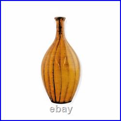 Signed Vallauris French Studio Pottery Vase Amber Glaze Bottle Vase 25cm