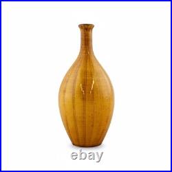Signed Vallauris French Studio Pottery Vase Amber Glaze Bottle Vase 25cm