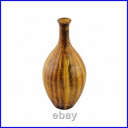 Signed Vallauris French Studio Pottery Vase Amber Glaze Bottle Vase 25cm