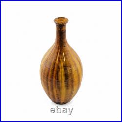 Signed Vallauris French Studio Pottery Vase Amber Glaze Bottle Vase 25cm