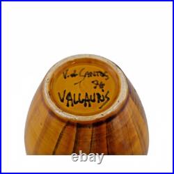 Signed Vallauris French Studio Pottery Vase Amber Glaze Bottle Vase 25cm