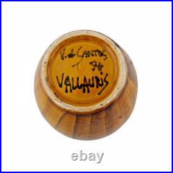 Signed Vallauris French Studio Pottery Vase Amber Glaze Bottle Vase 25cm