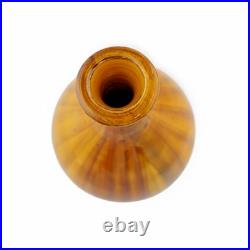 Signed Vallauris French Studio Pottery Vase Amber Glaze Bottle Vase 25cm