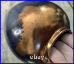 Signed Vintage Raku Vase Vessel 10 inch High Vintage Rare Iridescent