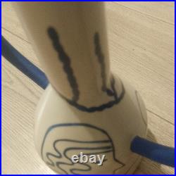 Sophie Alda Studio Pottery Extra large jug eared vase in cream and blue