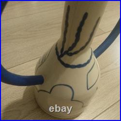 Sophie Alda Studio Pottery Extra large jug eared vase in cream and blue