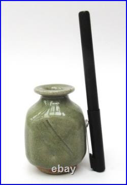 St Ives Pottery (Bernard Leach studio), stoneware bud vase, celadon glaze, c1970