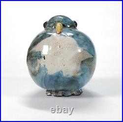 Stanislas Reychan MBE Studio Pottery Hand Built Tin Glazed Blue Bird Dove RARE