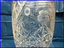 Stourbridge Cut Glass Lead Crystal Vase Engraved & Signed Jack Lloyd