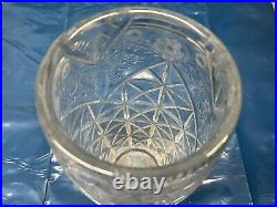 Stourbridge Cut Glass Lead Crystal Vase Engraved & Signed Jack Lloyd