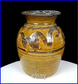 Studio Art Pottery Artist Signed Flambe Crackle Glaze 71/2 Vase