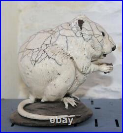 Studio Art Pottery Raku Rare Water Vole Signed by Potter Sculptor Brian Andrew