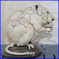 Studio Art Pottery Raku Rare Water Vole Signed by Potter Sculptor Brian Andrew