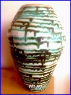 Studio Art Pottery Vase Sign MW 1961 Lake District Heavy Hand Made Lustre Glaze