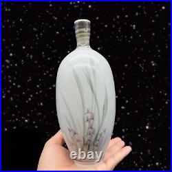 Studio Art Pottery Vase Small Mouth Hand Made Signed Painted Flower Glazed